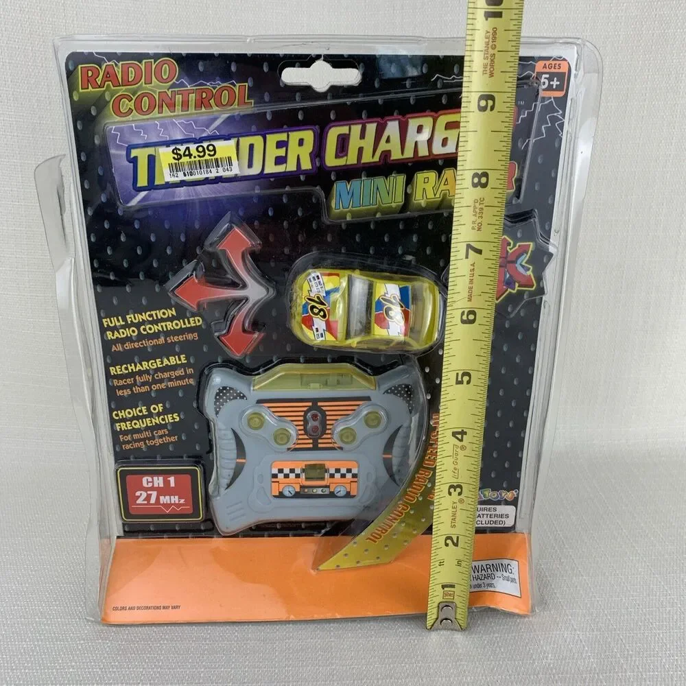 Megatoys Radio Control Thunder Charger R/C Mini Racer 1 Ch 27‎ MHz Yellow New!